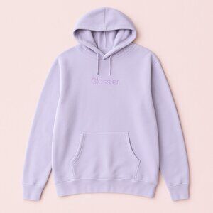 Glossier Lavender Hoodie XL | Limited Edition Pastel Cozy Giftable Sweatshirt